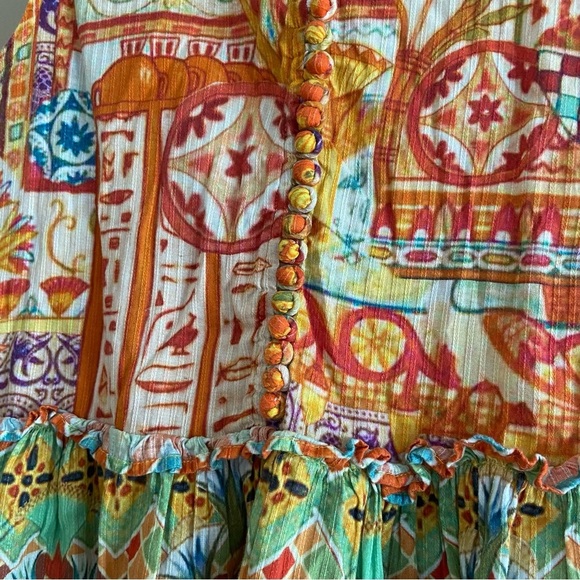 Generation Flo Gorgeous Colourful Cotton Boho Botton Down Hippie Tank Top Medium - Picture 4 of 10